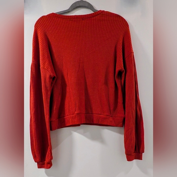 Miroh Burnt Orange Ribbed Crew Neck Sweater - Picture 3 of 5
